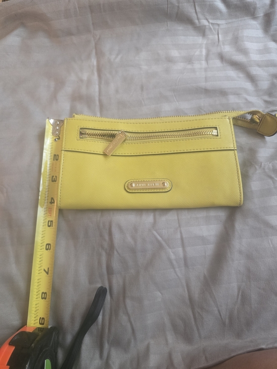 Anne Klein Handbags - Anne Klein Bright Yellow/Green Wristlet Clutch with Gold Hardware